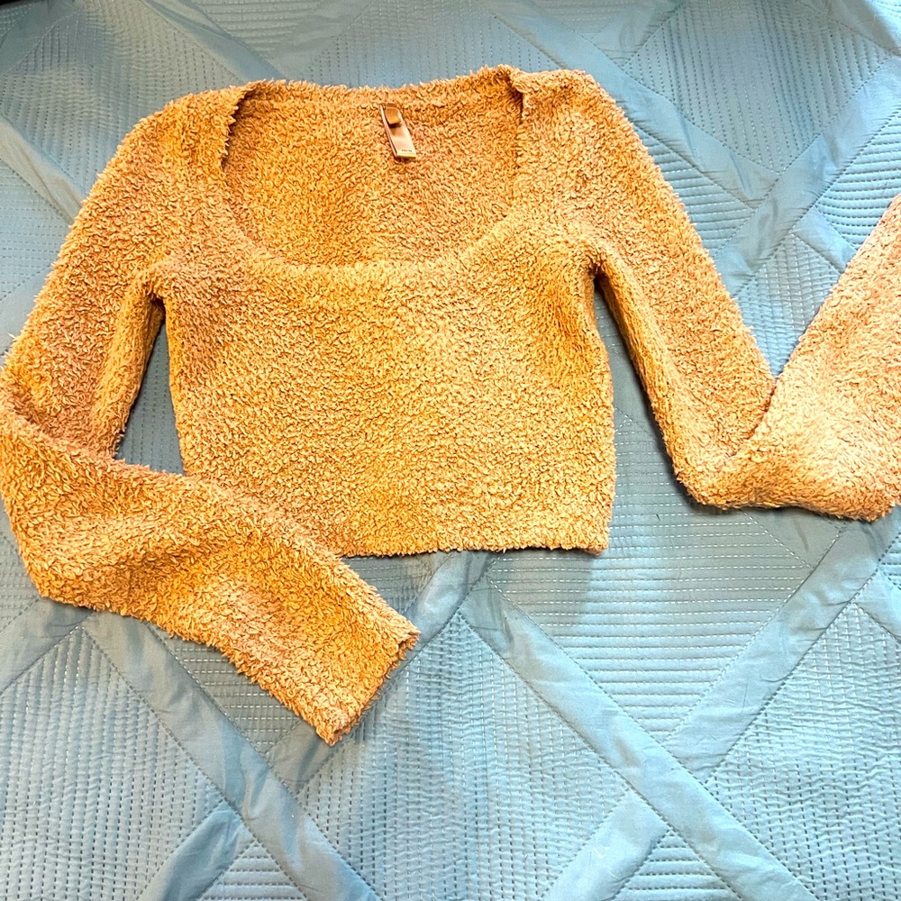 SKIMS Cozy Knit Scoop Neck Crop Top size XXS/XS no rips no stains